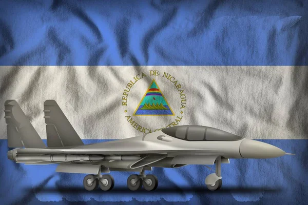 Caça Interceptador Fundo Bandeira Nicarágua Ilustração — Fotografia de Stock