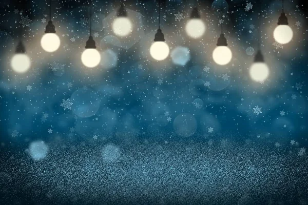Licht Blauw Mooi Glanzend Abstract Achtergrond Glitter Lichten Met Gloeilampen — Stockfoto