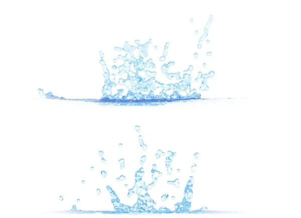 Boční Pohledy Pěkné Vodní Stříkance Ilustrace Mokup Izolovaný Bílém Pro — Stock fotografie
