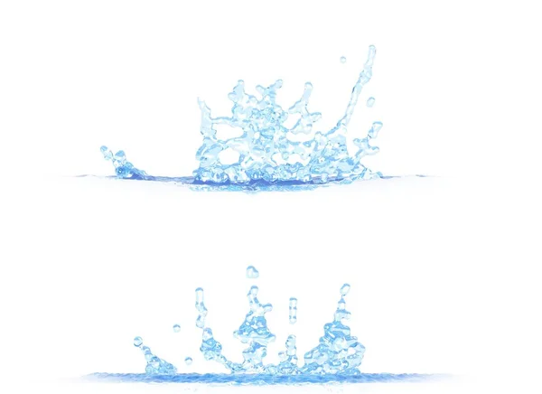 Zijaanzichten Van Prachtige Water Plons Illustratie Mockup Geïsoleerd Wit Voor — Stockfoto