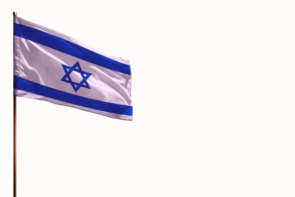 Fluttering Israel Flag Isolated Mockup Place Your Text White Background — Stock Photo, Image