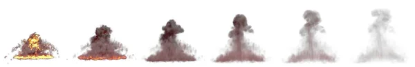 Viele Bilder Von Großer Bombenexplosion Pilzwolke Mit Feuer Und Rauch — Stockfoto