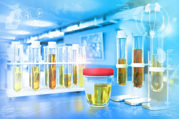 Tubos Ensayo Oficina Estudio Química Moderna Prueba Calidad Orina Para —  Fotos de Stock