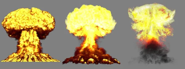 Büyük Çok Detaylı Aşama Mantar Bulutu Patlaması Nükleer Bombanın Duman — Stok fotoğraf