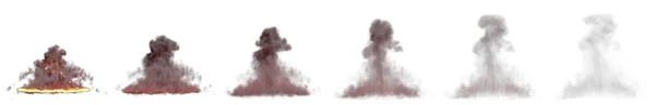 Viele Bilder Von Großer Bombenexplosion Pilzwolke Mit Feuer Und Rauch — Stockfoto