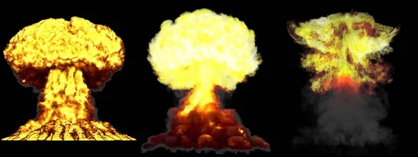 Velké Vysoce Detailní Různé Fáze Houba Mrak Výbuch Fúzní Bomby — Stock fotografie