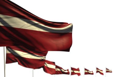 Güzel Letonya izole edilmiş bayraklar köşegen, yumuşak odaklı fotoğraf ve metin için yer - herhangi bir olay 3d illüstrasyonu