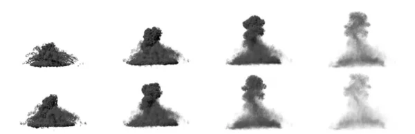 Viele Bilder Von Großen Raketenexplosionen Dichte Pilzwolke Aus Starkem Rauch — Stockfoto