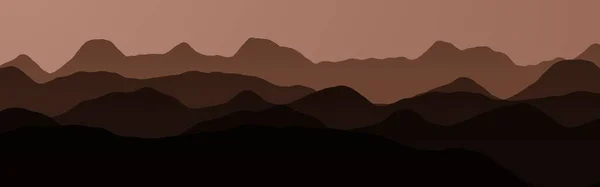 modern red mountains ridges in the time when everyone sleeps digital drawn background or texture illustration