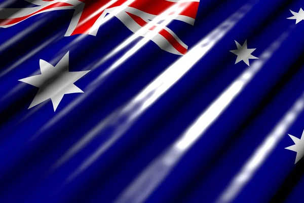 Bastante Brillante Parece Bandera Plástico Australia Con Grandes Pliegues Ponen —  Fotos de Stock
