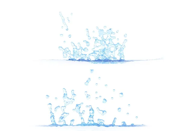 Kant Uitzicht Mooie Water Splash Illustraties Mockup Geïsoleerd Wit Creatieve — Stockfoto