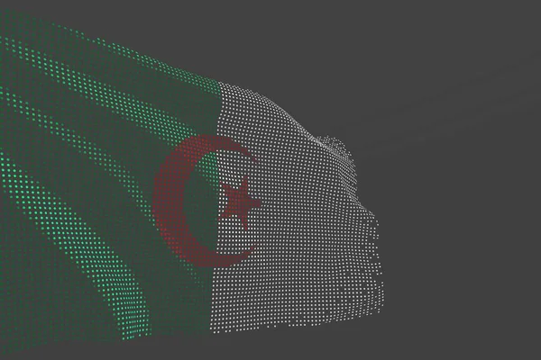 Hübsches High Tech Foto Von Algerien Isolierte Flagge Aus Glühenden — Stockfoto