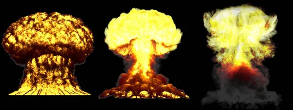 Velké Velmi Detailní Různé Fáze Hřibovitého Mraku Výbuch Termonukleární Bomby — Stock fotografie