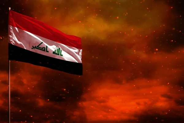 Aleteo Bandera Irak Maqueta Con Espacio Blanco Para Sus Datos — Foto de Stock