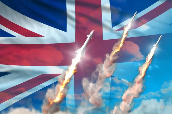 Moderní Koncept Strategických Raketových Sil Pozadí Modré Oblohy Velká Británie — Stock fotografie