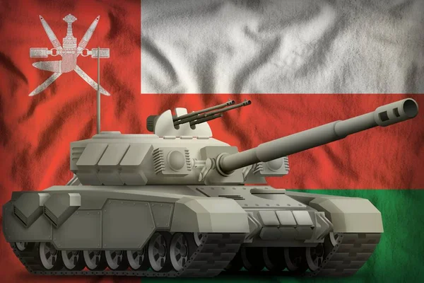 Nehéz Tank Ománi Zászló Háttér Illusztráció — Stock Fotó