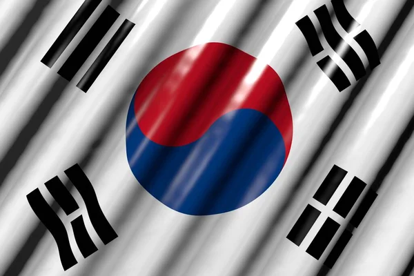 Muito Brilhante Parece Bandeira Plástico República Coreia Coréia Sul Com — Fotografia de Stock