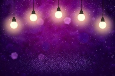 Işıl ışıl soyut arka plan pırıl pırıl parıldayan ışıklar ampuller ve düşen kar taneleri uçuşan bokeh - içeriğiniz için boş boşluklu tatil modeli dokusu