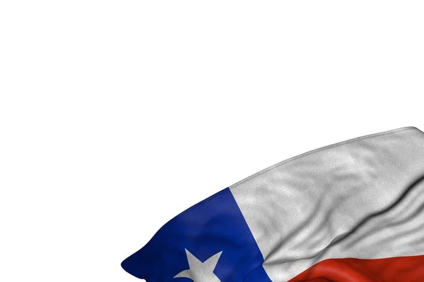 Милый Флаг Чили Большими Складками Лежащими Ровно Правом Нижнем Углу — стоковое фото