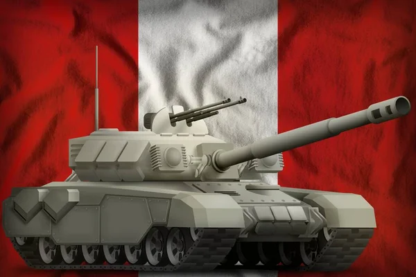 ペルーの旗の背景に重戦車 3Dイラスト — ストック写真