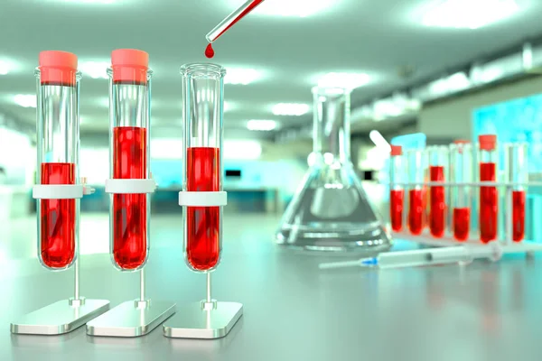 Laboreredmények Tudományos Kutatóirodában Vérminta Teszt Vírusra Covid 2019 Orvosi Illusztráció — Stock Fotó