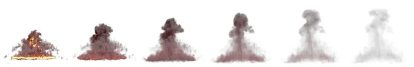 Viele Bilder Von Großer Bombenexplosion Pilzwolke Mit Feuer Und Flammen — Stockfoto