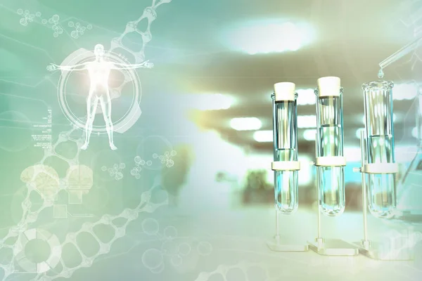 Drinkwaterkwaliteitstest Voor Virussen Zoals Covid 2019 Concept Laboratoriumreageerbuizen Moderne Wetenschapskliniek — Stockfoto