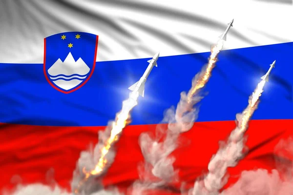 Slovenia Lancio Missili Nucleari Moderno Concetto Strategico Armi Nucleari Sfondo — Foto Stock