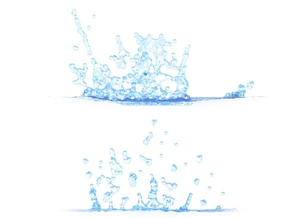 Side Views Cool Water Splash Illustration Mockup Isolated White Design — Stock Photo, Image