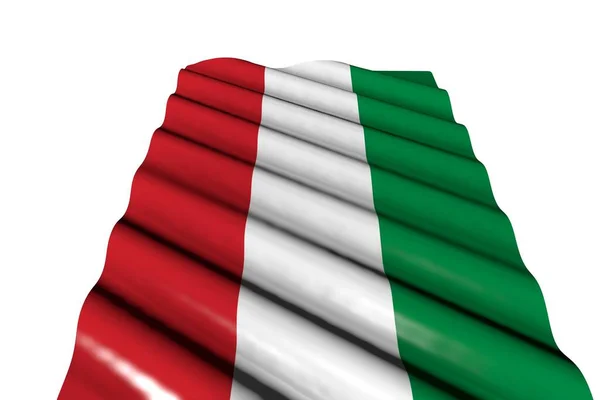 匈牙利美丽的闪光的国旗 有很大的褶皱 在白色的透视上孤立开来 任何场合的国旗3D插图 — 图库照片
