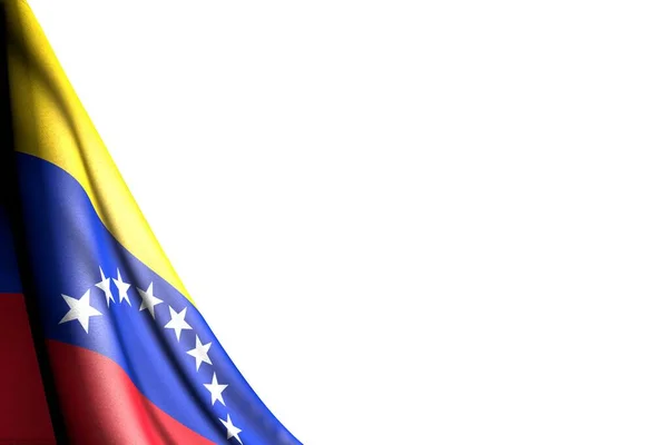 Досить Ізольована Фотографія Прапора Венесуели Висить Діагонально Макіяж Білому Тлі — стокове фото
