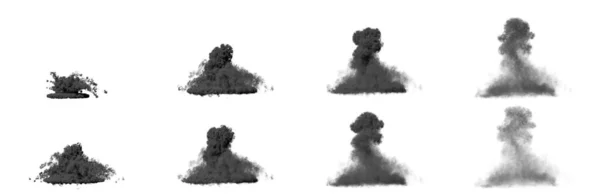 Viele Bilder Von Großer Luftbombenexplosion Dichte Pilzwolke Aus Starkem Rauch — Stockfoto