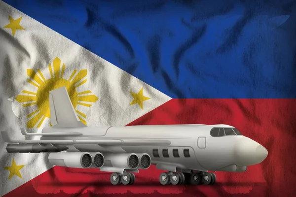 Bombplan Filippinernas Flagga Bakgrund Illustration — Stockfoto