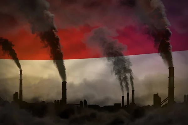 인도네시아의 온난화 내용과 배경이 산업용 삽화의 연기가 — 스톡 사진