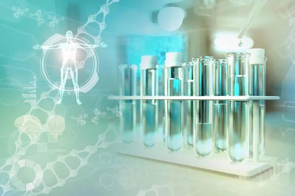 Tubos Teste Laboratório Clínica Estudo Microbiologia Moderna Teste Qualidade Água — Fotografia de Stock