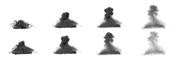 Viele Bilder Von Großer Raketenexplosion Dichte Pilzwolke Aus Starkem Rauch — Stockfoto