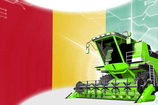 Digitale Industriële Illustratie Van Groene Geavanceerde Boerderij Combineren Oogstmachine Guinee — Stockfoto