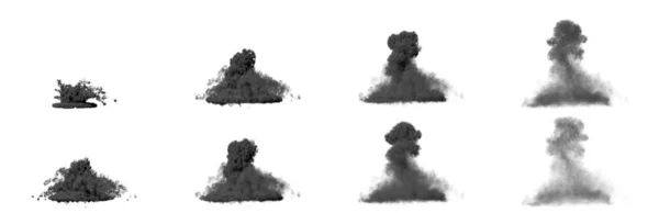 Viele Bilder Von Großen Bombenexplosionen Dichte Pilzwolke Aus Starkem Rauch — Stockfoto