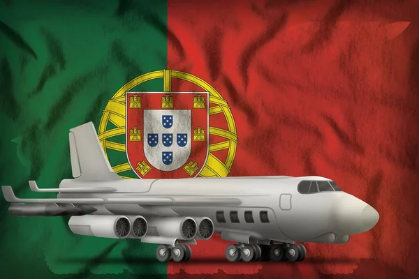 Βομβαρδιστικό Στο Φόντο Σημαία Της Πορτογαλίας Εικονογράφηση — Φωτογραφία Αρχείου