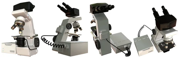 基于白光现实医学3D图解 药物概念的具有虚构设计的系统块专业显微镜渲染 — 图库照片