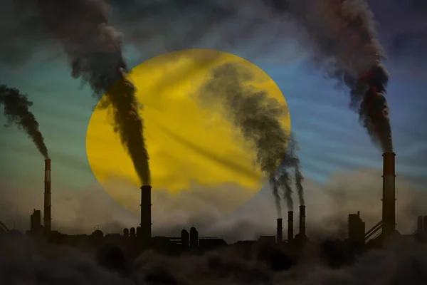 Konzept Der Globalen Erwärmung Dichter Rauch Aus Industrieröhren Auf Dem — Stockfoto