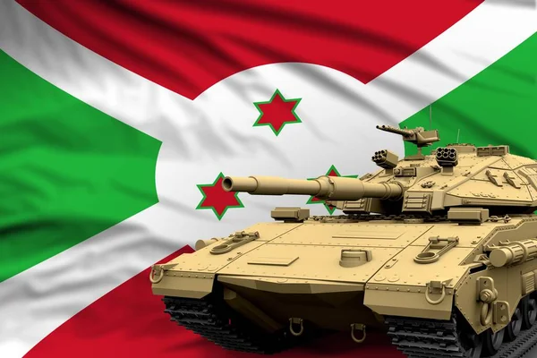 Burundi Modern Tank Nem Igazi Design Zászló Háttér Tank Hadsereg — Stock Fotó