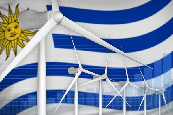 Uruguay Szélenergia Hatalom Digitális Grafikon Koncepció Környezeti Energia Ipari Illusztráció — Stock Fotó