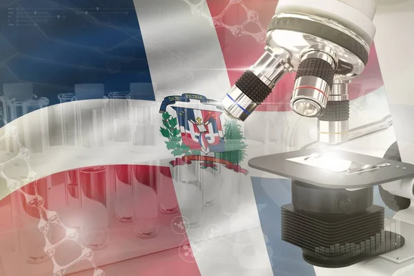 República Dominicana Desarrollo Ciencia Fondo Digital Microscopio Bandera Investigación Del — Foto de Stock