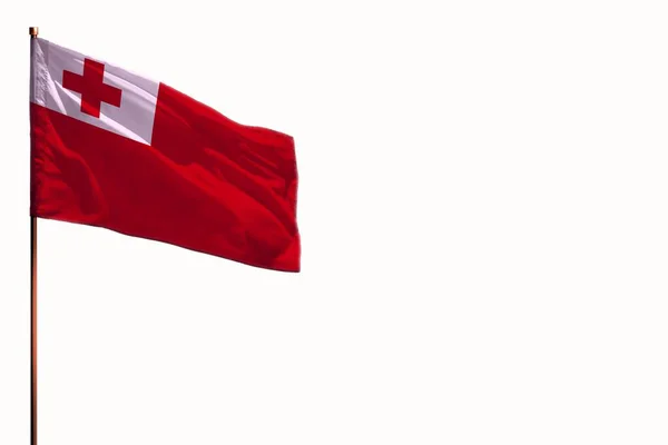 Fluttering Tonga Flag Izolowane Makieta Miejsca Tekst Białym Tle — Zdjęcie stockowe