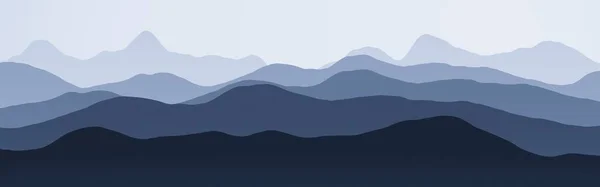 美丽的蓝山群峰野景 平面电脑艺术纹理图解 — 图库照片