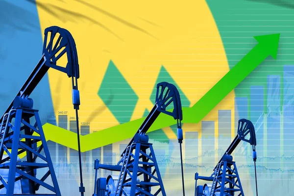 Conceito Indústria Petrolífera São Vicente Granadinas Ilustração Industrial Gráfico Crescente — Fotografia de Stock
