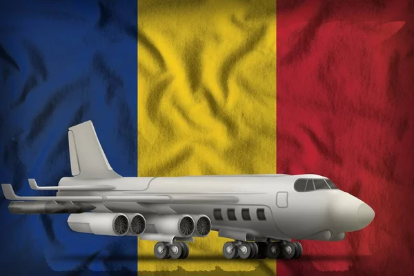 Bomber Auf Dem Hintergrund Der Rumänischen Flagge Illustration — Stockfoto