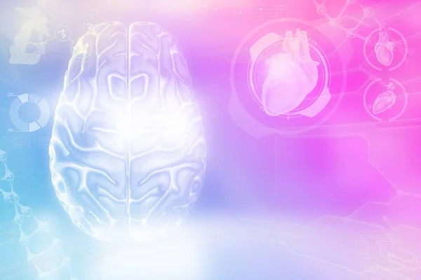 Ανθρώπινος Εγκέφαλος Νευρολογική Έρευνα Έννοια Λεπτομερές Ηλεκτρονικό Υπόβαθρο Ιατρική Τρισδιάστατη — Φωτογραφία Αρχείου