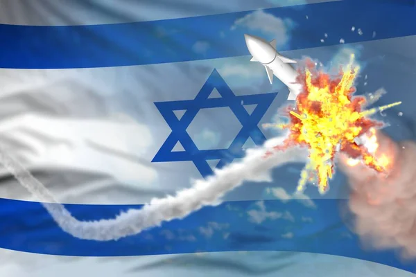 Στρατηγικός Πύραυλος Καταστράφηκε Στον Αέρα Ισραήλ Έννοια Προστασίας Βαλλιστικών Πυραύλων — Φωτογραφία Αρχείου